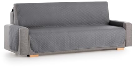 Textilhome Sofaschoner Adele 2-Sitzer Gesteppt Wendbar Universal Grau | Reversibler, gesteppter Sofaschutz mit universeller Passform. Schützt vor Flecken, Tierhaaren, Staub und Abnutzung. Waschbar.