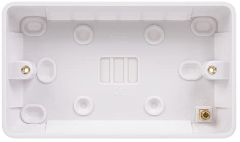 Schneider Electric Lisse White Moulded - Double Surface Pattress Box, 25 mm Deep, GGBL9225S, White
