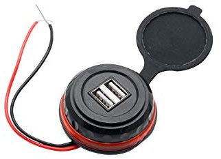 MASO Kfz-Steckdose, wasserdicht, 2 Anschlüsse, für Auto, Motorrad, USB-Ladegerät, Steckdose, 12 V Gleichstrom, 3,1 A