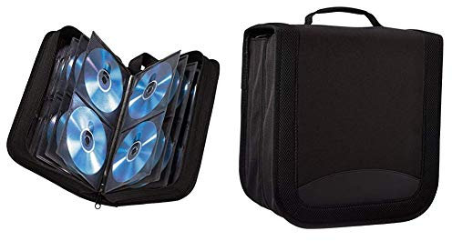 Hama CD Wallet Nylon Black Holds 120 & Amazon Basics CD/DVD Binder 400 Disc Capacity Nylon Black