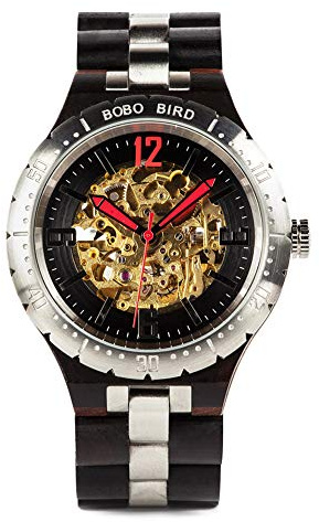 BOBO BIRD Brand Design Herren Holz Automatik Mechanische Uhren Multifunktions Business Luxus Holzuhr für Herren