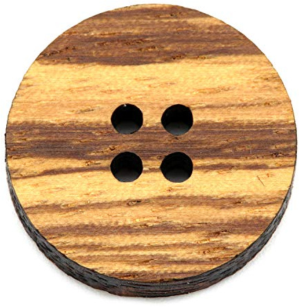 NaturSchatulle Holzknöpfe Natur 12-30mm I 25 Stück Zebrano 4 Loch Knöpfe Holz DIY Basteln Nähen Schmuckherstellung Annähen Rund 12mm