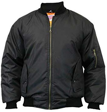 Gillicci Mens Heavy Padded MA1 Type Army Biker Doorman Bomber Jacket Coat S-5XL (Black, Small)