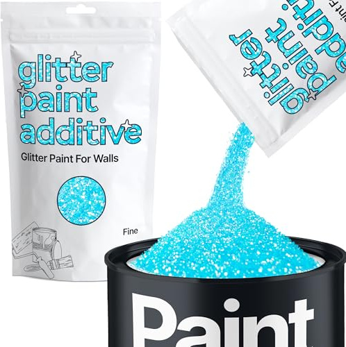 Hemway Baby Blue Iridescent Glitter Paint Additive Fine 100g for Adding Sparkle to Paints & Varnish | Paint Walls Sparkly Add to Emulsion, Acrylic or Lacquer Indoor