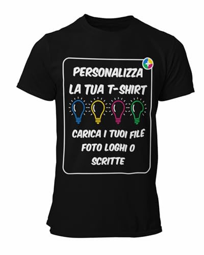 bubbleshirt T-Shirt Personalizzata Uomo Donna Bambino – Maglietta Personalizzabile con Foto, Logo o Testo – Manica Corta – Taglie dalla S alla 3XL