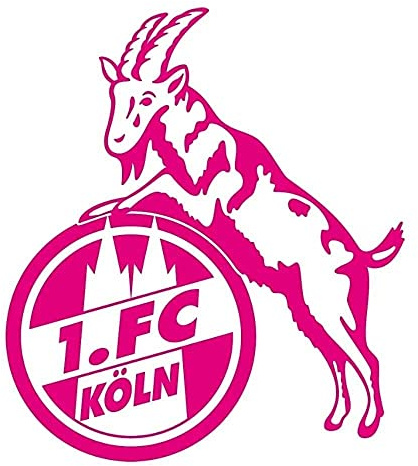 1. FC Köln Aufkleber Hennes pink 8 cm, Autoaufkleber, Sticker - Plus Lesezeichen I Love Köln