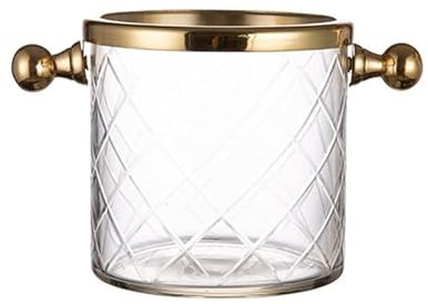 Tograt Sektkühler Eiskübel Eiskühler Messing Glas Eiskübel Mit Eisclip Retro Handgefertigter Kühler Wein Weinregal Eiskübel Champagnerdosenkühler Eisbehälter Eiseimer (Color : A)