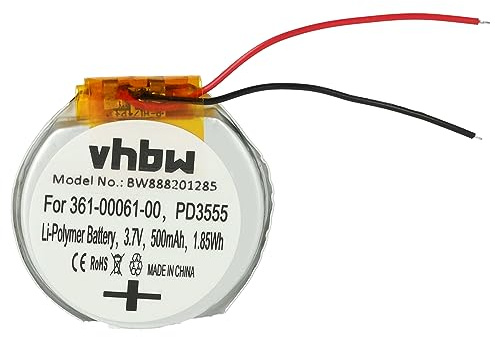vhbw Batterie Remplacement pour Garmin 361-00061-00 | PD3555 pour smartwatch montre connectée bracelet fitness (500mAh, 3,7V, Li-polymère) + outils