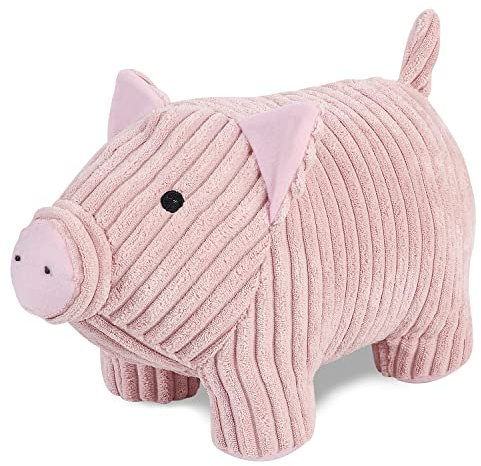 SANFERGE Niedlicher dekorativer Türstopper für Zuhause und Büro, Bodentürstopper, Stofftierbeschwerer, schwerer Wandschutz, rosa Schwein