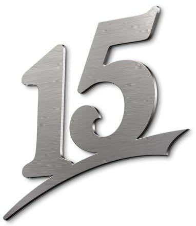 Numero civico in acciaio inox 15 nel design Wales© – 20 cm