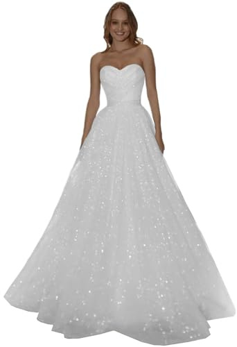 Beyonddress Brudklänning med spets för damer, bröllopsklänning, långärmad, applikationer, borgerlig vigsel, brudmode, brudklänningar, Vit 03, 38