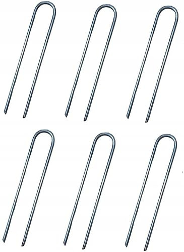 STALFORM Verzinkt Bodenanker aus Stahl Ø 8mm - 6 Stück - U-förmige Erdnagel - Bewehrungs - 30 cm Lang - Erdanker - Heringe Camping - Ideal für Trampoline, Schaukel, Zaun, Unkrautvlies