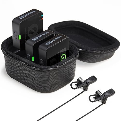 RØDE Wireless PRO Kompakt-Funkstrecken-Set mit Timecode, 32-Bit Float On-Board-Aufnahme, 2 Lavalier-Mikrofonen und Ladecase für Videoaufnahmen und Content Creation