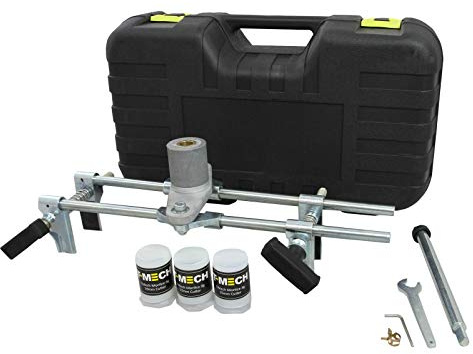 Mortaiseuse Acier pour Serrure Porte 30-85mm Epaisseur - - Guides et Butées Réglables - Idéal pour Serruriers Menuisiers Verrou Métaillier - 6 Fraises Carbure 19mm, 22mm & 25mm - [Valise INCLUSE]