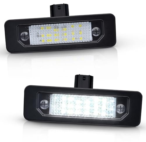 Asgohme LED License Plate Lights Bright White Tag Lamp Assembly Replacement Compatible with Ford 2006-2012 Fusion, 2010-2014 Mustang, 2010-2019 Taurus, Pack of 2