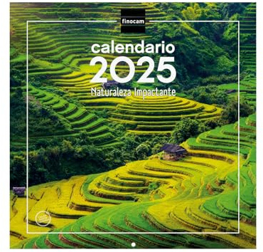 Finocam - Calendario Imágenes de Pared 30x30 para Escribir 2025 Mes Vista Enero 2025 - Diciembre 2025 (12 meses) Naturaleza Español