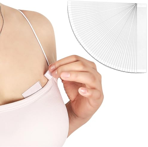 Abeillo 60 pezzi Fashion Tape double face, nastro biadesivo per vestiti, nastro adesivo per il corpo, nastro adesivo trasparente per vestiti e pantaloni, trasparente, 0.7x3.3inch