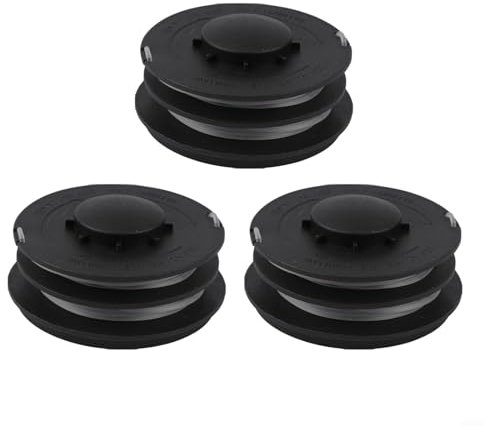 3 x Doppelfaden-Rasentrimmer-Spulen für Aldi Elektro-Rasentrimmer, Trimmerspule mit Spulenabdeckung