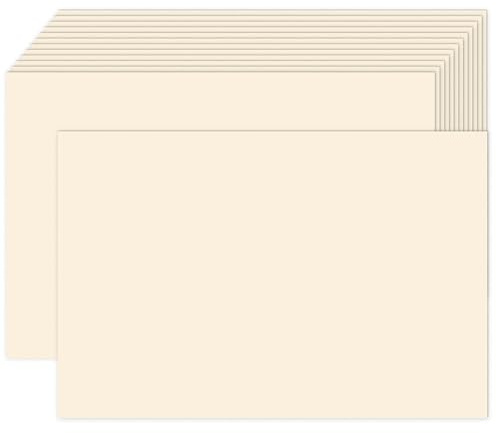 100 Pack 4x6 Ivory Cardstock Blank Index Cards, Goefun 80lb Heavyweight Cream Cardstock Unlined Notecards for Invitations, Postcards, Photo Paper, Recipe Cards