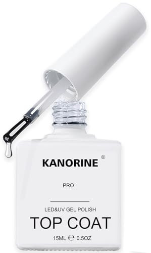 Kanorine 15ML Top Coat Gel Nail Polish UV LED Soak-Off No Wipe HIGH-GLOSS LONG-LASTING Top Coat gel polish Lacquer Manicure Nail Sarlon Art long lasting Gel Polish 15 ml.