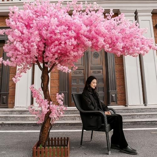 vhdurike Cerezo Artificial de Color Rosa Hecho a Mano, Cerezo Artificial, Hermosa Planta Falsa para decoración de Interiores y Exteriores, hogar, Oficina, Fiesta, Boda,200 * 150cm