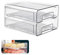 Ysislybin Fridge Organisers, Cold Cuts Boxes for Refrigerator with Drainage Net Pet Plastic Refrigerator Organizer Drawer Two-Layer Pull-Out Stackable Transparent Kitchen Cabinet Organizer