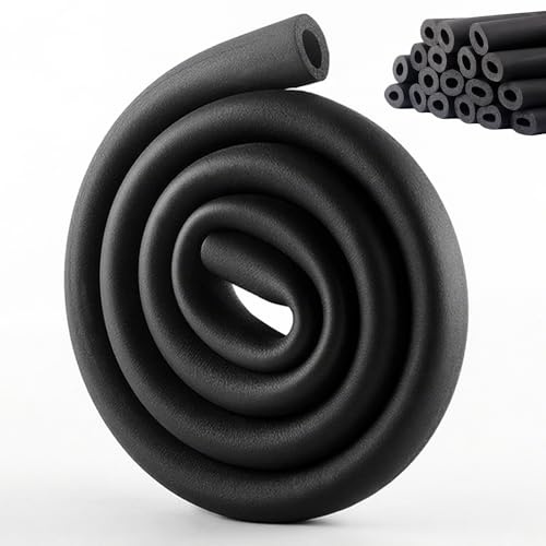 LUPATDY Rohrisolierung Ø 32mm, Rohrisolierung Schaumstoff 1.8m, Rohr Isolierung Heizungsrohre 9 mm Isolierstärke, Schaumstoff Rohr für Heizung Sanitär,Schwarz(Ø32mm)