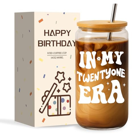 ZUFIO 21st Birthday Gifts for Girls, Travel Mug Tumbler and Personalized Cup, Unique 21st Birthday Gifts Coffee Cup for Hot & Cold Drinks, for Best Friend, Daughter, Sister or Girlfriend