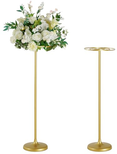 Fullvaseer 2pcs Tall Wedding Flower Stand 39.37 Wedding Centerpieces for Tables Gold Centerpieces Metal Flower Floor Vase for Party Event Wedding Reception