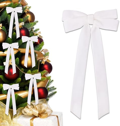 Samtschleife Weihnachtsschleife 13x26cm Weihnachtsbaum Deko Geschenk | Die Weihnachtsschleife eignet sich ideal für Weihnachtsbaum, Kränze, Türen, Fenster und festliche Dekorationen.
