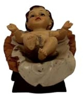 ZICOM Krippenfiguren Miniaturfiguren Jesuskind im Barren 2-teilig 4,5cm handbemalt Polyresin, Modellbau Puppenhaus