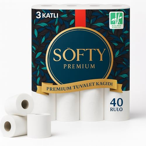 Softy Toilet Paper Rolls 3-Ply | Bulk Buy Family Value Toilet Tissue | Ultra Soft, Strong & Absorbent | Biodegradable, Septic-Safe, Gentle on Skin Bathroom Essentials (40 x 1 (40Roll))