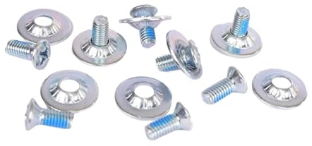 Aymzbd Tornillos para Fijación de Snowboard Juego Completo con Arandelas Antideslizantes Accesorios para Reparación de Tablas Material Robusto Y Duradero Ade, Plata