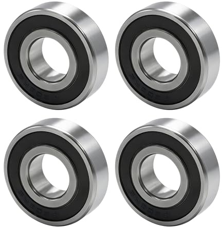 MospdyGear 10 Stück 6203-2RS Kugellager 17 x 40 x 12mm, Doppelte Gummidichtung, Vorgeschmiert, Hergestellt aus Edelstahlringen und Chromstahlkugeln (6203-2RS (4))