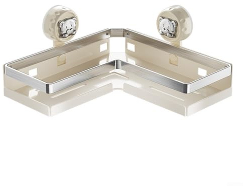 Mensole angolari per doccia con ventosa, organizer per shampoo, accessori essenziali per il bagno e articoli da toeletta per ottimizzare lo stoccaggio del bagno o della cucina (26 cm)