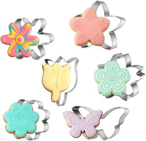 6 Stück Blumen Ausstechformen Edelstahl Ausstecher Schmetterling
