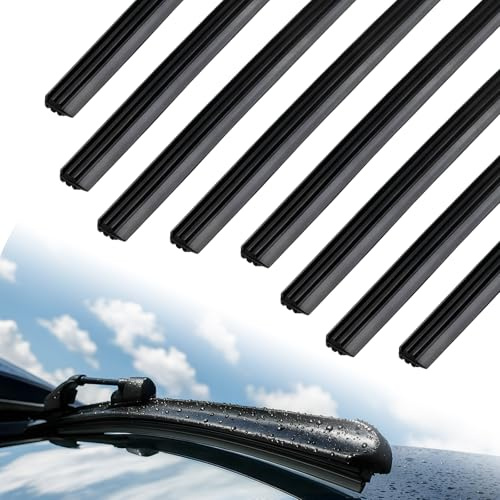 8 Stück Scheibenwischer Gummi,Wischergummi Auto,800mm Scheibenwischergummi Ersatz,Schwarz Scheibenwischern Gummi,Universal Wischergummi Meterware Scheibenwischerblätter für Auto Pkw Transporter Lkw