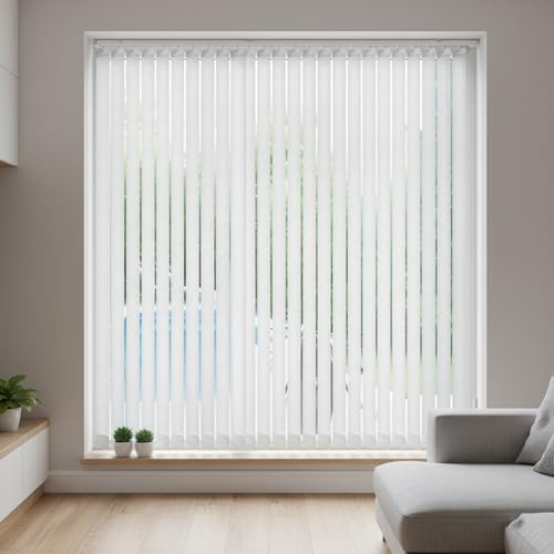 Vertical Blinds for Sliding Windows, Sliding Door Blinds, Vertical Window Blind for Patio Doors & Large Windows, Light-Filtering Curtains, Embossed Fabric Slats, Cordless(W72 xH94)