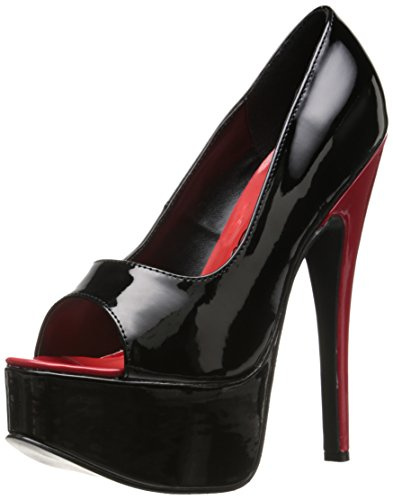 Ellie Shoes Women's 652-Bonnie Platform Pump, Black/Red, 13 M US