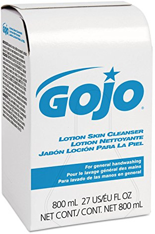 GOJO Lotion Soap Skin Cleanser, 800 mL Hand Soap Refill for 800 Series Bag-in-Box Soap Dispenser (Pack of 12) - 9112-12