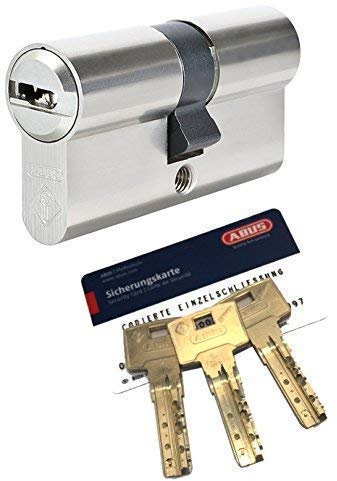 ABUS Bravus.4000 Hochsicherheits-Doppelzylinder mit 3 Schlüsseln, Länge 30/30mm, Sicherungskarte, Kopierschutz, Not- und Gefahrenfunktion, erhöhter Bohr- und Ziehschutz, Silber