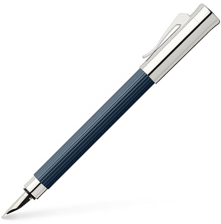 Graf von Faber-Castell Füllfederhalter Tamitio Metallschaft kanneliert Hochwertige Edelstahlfeder, rhodiniert, nachtblau
