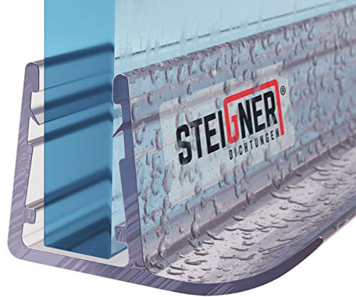 STEIGNER Junta de Ducha, Junta de Sellado, 30 cm, Espesor del Vidrio 6/7/8 mm, Junta Recta PVC, UK14