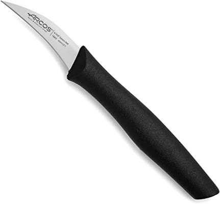 Arcos Coltello per Sbucciare in Acciaio Inossidabile, Manico Ergonomico in Poliossimetilene, Ideale per Frutta e Verdura, Nero, Serie Nova