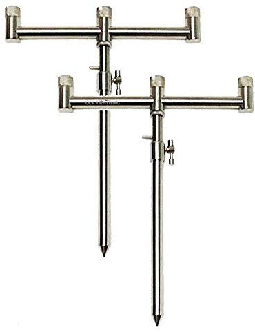 3 X Rod Buzz bar mit Bank Edelstahl Karpfenangeln NGT