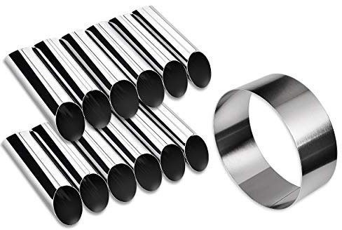 SCSpecial Cannoli Tubes Kit 12 Pieces Stainless Steel Canolli Shell Molds with Cake Ring Mold DIY Canoli Forms for Baking