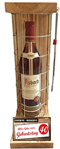 Asbach Uralt 40 Geburtstag Geschenke Geschenkset Eiserne Reserve Gitter Text rot: Alles Gute zum 40. Geburtstag Brandy (1 x 0.70 l)