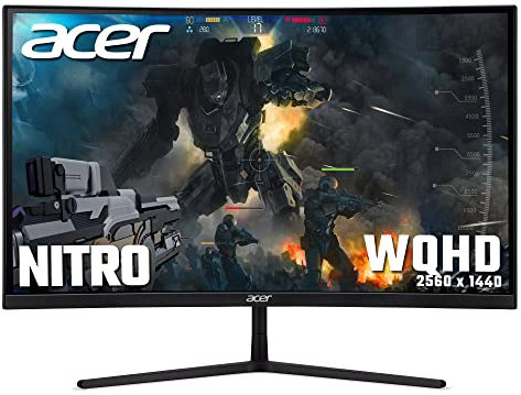 Acer Nitro EI491CRPbmiiipx 49 Inch Ultrawide Double Full HD Curved Gaming Monitor (VA Panel, FreeSync Premium Pro, 144Hz (OC), 4ms, HDR 400, Quantum Dot, DP, HDMI, Black)