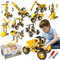 HOMETTER Mint Lernspielzeug | 10-in-1 Ingenieur-Set (108 Teile) für Kinder 3+ | Baufahrzeuge & Kran-Kreativset Jungen/Mädchen