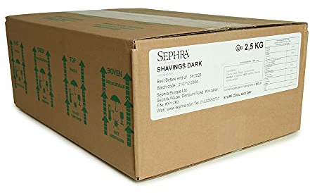 Sephra Dark Belgian Chocolate Shavings – Value 2.5kg Box | Ready-to-use catering toppings decorate desserts, cakes and hot drinks instantly, saving preparation time.